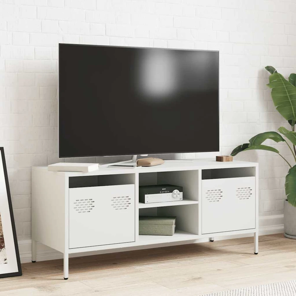 TV staliukas Televizoriaus spintelė, balta, 101,5x39x43,5cm, plienas