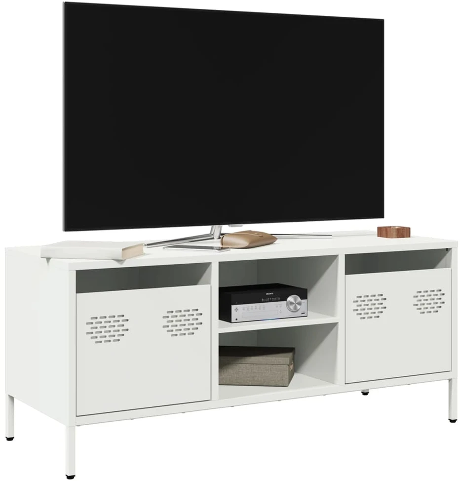 TV staliukas Televizoriaus spintelė, balta, 101,5x39x43,5cm, plienas