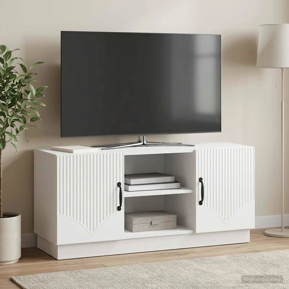 TV staliukas Televizoriaus spintelė Balta 102 x 34,5 x 47 cm