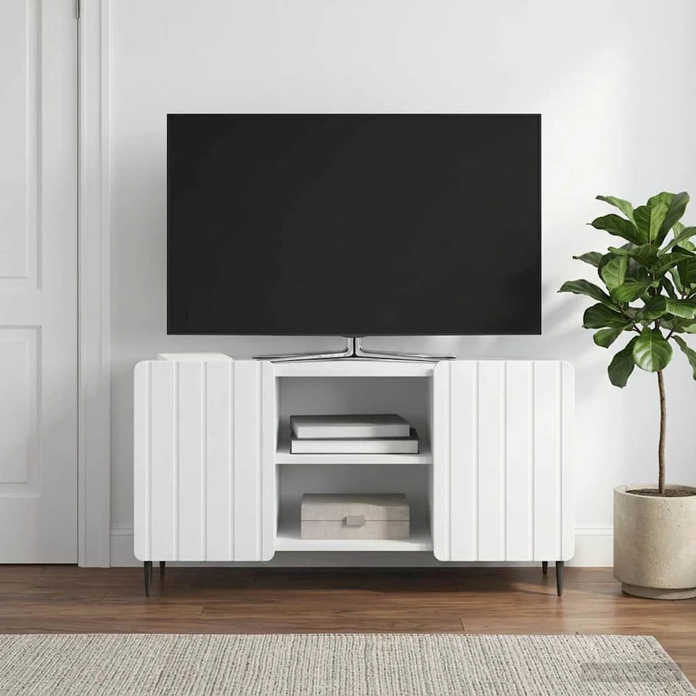 TV staliukas Televizoriaus spintelė Balta 102 x 34,5 x 52 cm