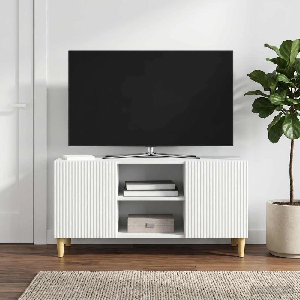 TV staliukas Televizoriaus spintelė Balta 102 x 34,5 x 50 cm