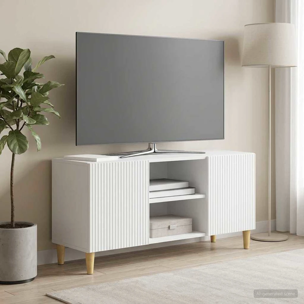TV staliukas Televizoriaus spintelė Balta 102 x 34,5 x 50 cm