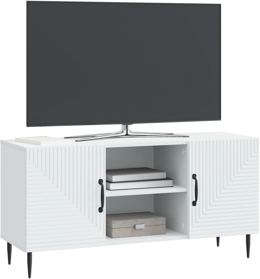 TV staliukas Televizoriaus spintelė Balta 102 x 34,5 x 50 cm