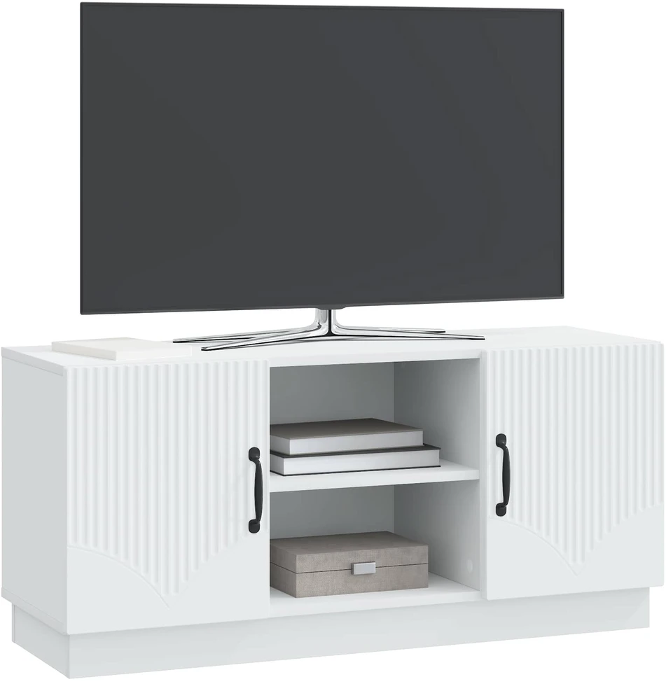 TV staliukas Televizoriaus spintelė Balta 102 x 34,5 x 47 cm