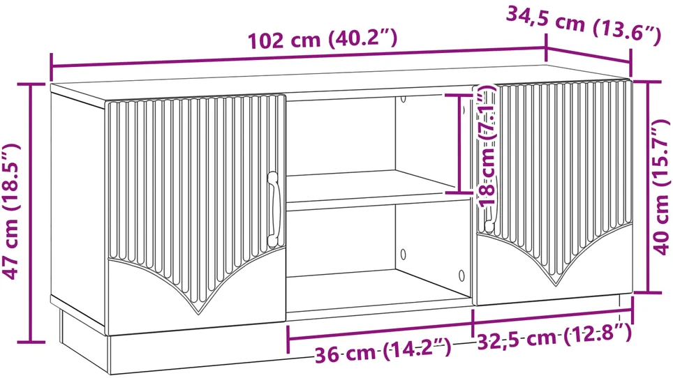 TV staliukas Televizoriaus spintelė Balta 102 x 34,5 x 47 cm
