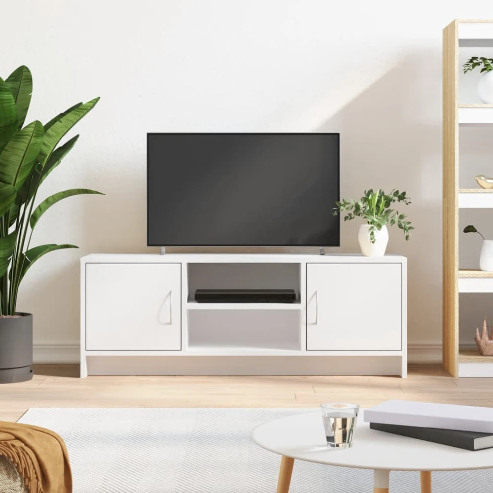 TV staliukas Televizoriaus spintelė, balta, 102x30x37,5cm, apdirbta mediena