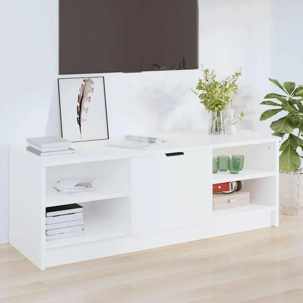 TV staliukas Televizoriaus spintelė, balta, 102x35,5x36,5cm, mediena