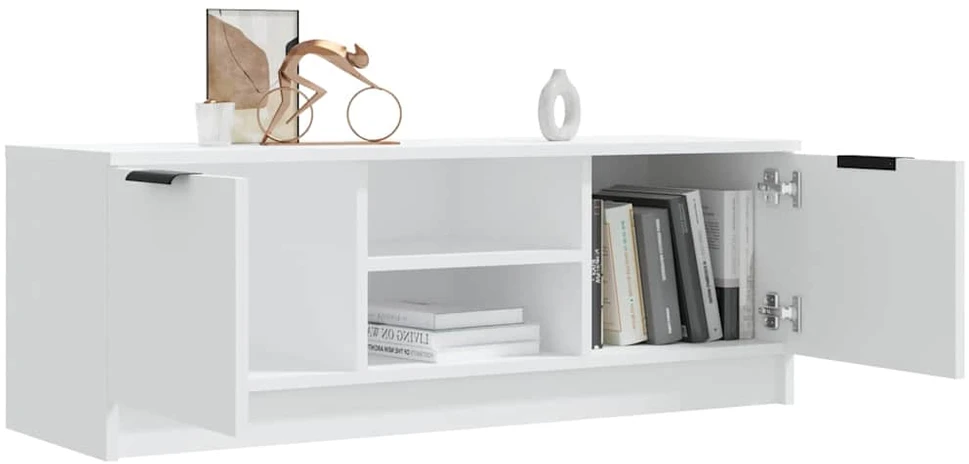TV staliukas Televizoriaus spintelė, balta, 102x35x36,5cm, apdirbta mediena