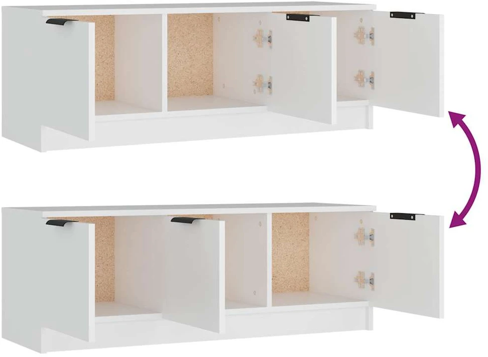 TV staliukas Televizoriaus spintelė, balta, 102x35x36,5cm, apdirbta mediena