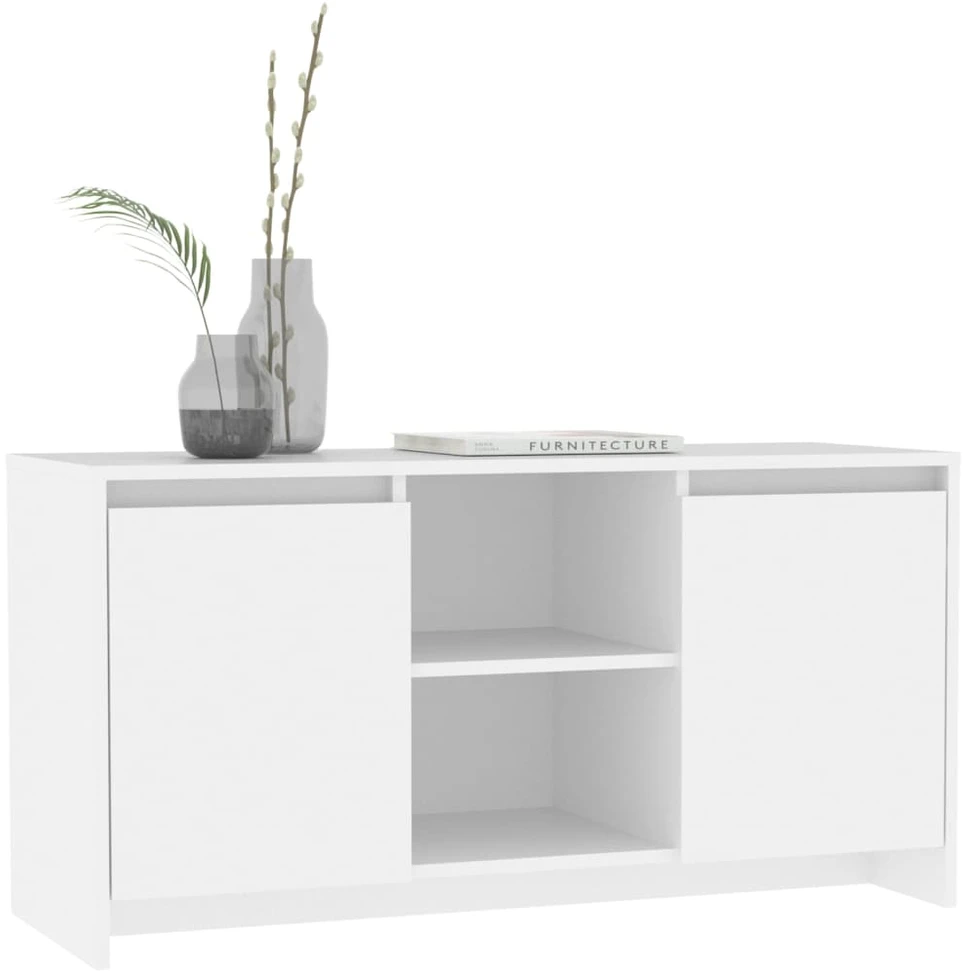 TV staliukas Televizoriaus spintelė, balta, 102x37,5x52,5cm, mediena