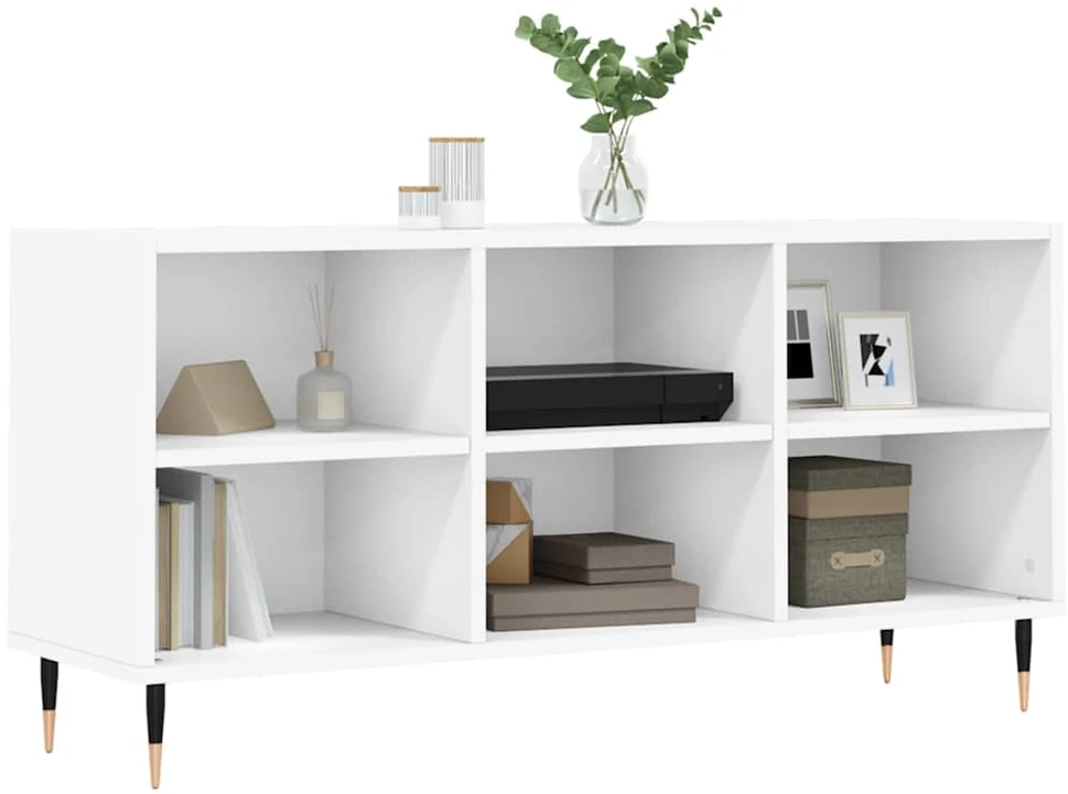 TV staliukas Televizoriaus spintelė, balta, 103,5x30x50cm, apdirbta mediena
