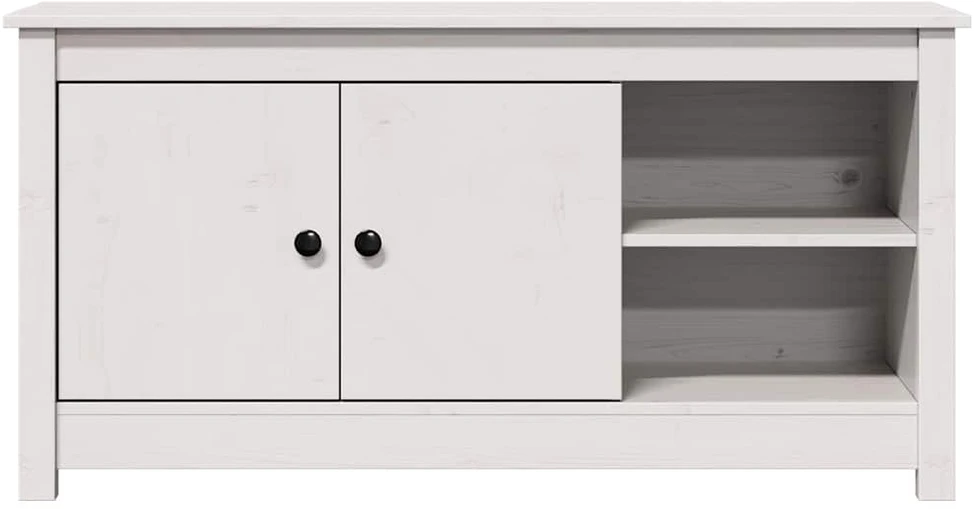 TV staliukas Televizoriaus spintelė, balta, 103x36,5x52cm, pušies masyvas