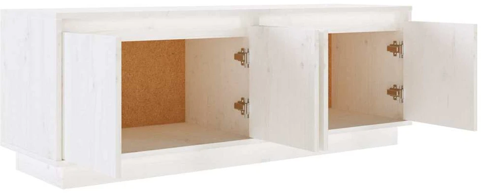TV staliukas Televizoriaus spintelė, balta, 110x34x40cm, pušies masyvas