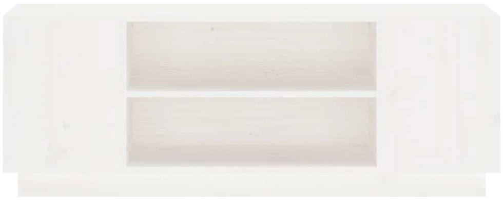 TV staliukas Televizoriaus spintelė, balta, 110x35x40,5cm, pušies masyvas