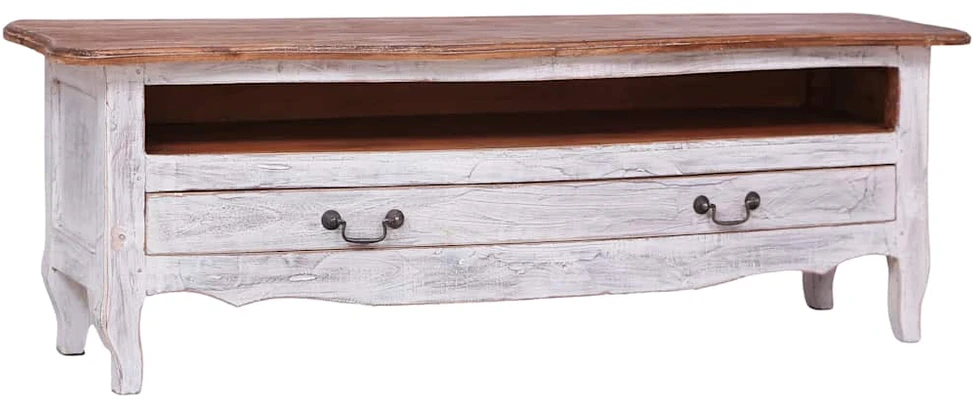 TV staliukas Televizoriaus spintelė, balta, 120x30x40cm, raudonmedis