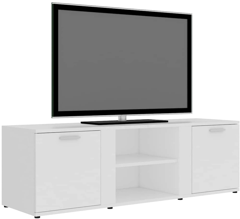 TV staliukas Televizoriaus spintelė, balta, 120x34x37cm, apdirbta mediena