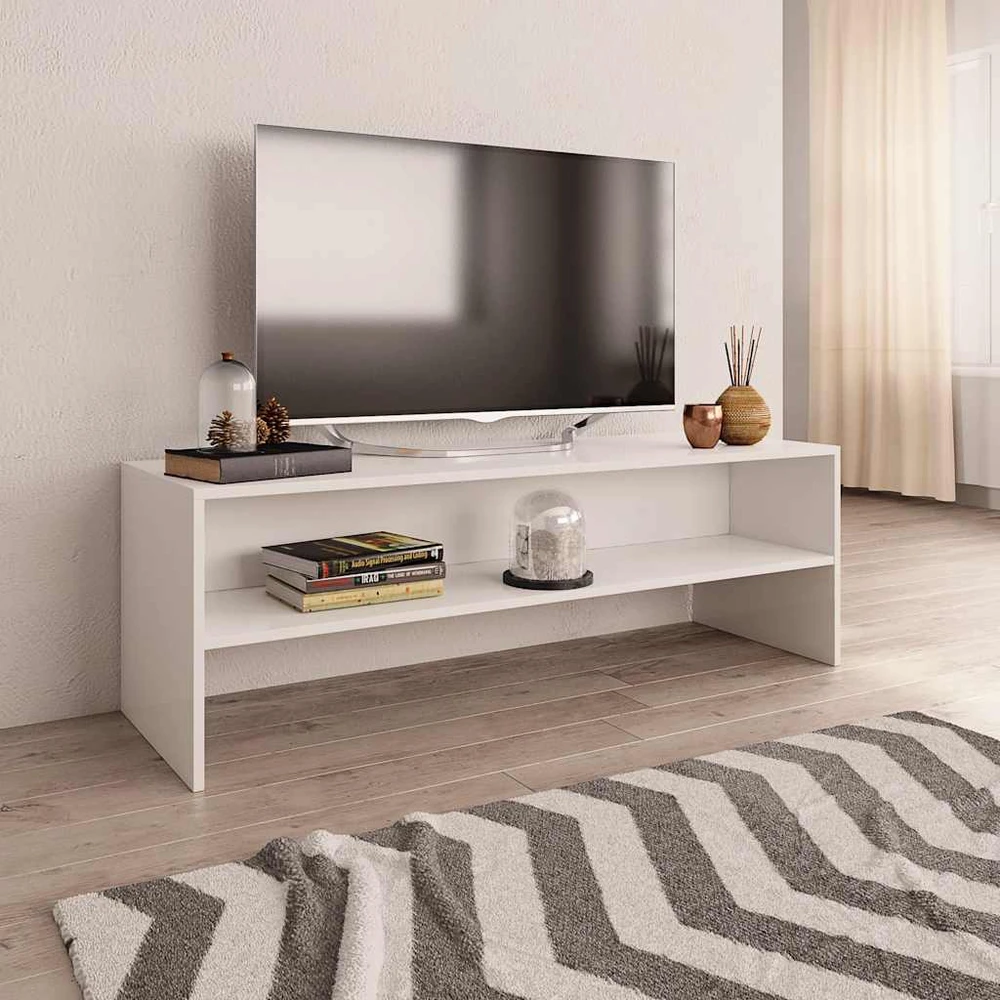 TV staliukas Televizoriaus spintelė, balta, 120x40x40cm, apdirbta mediena