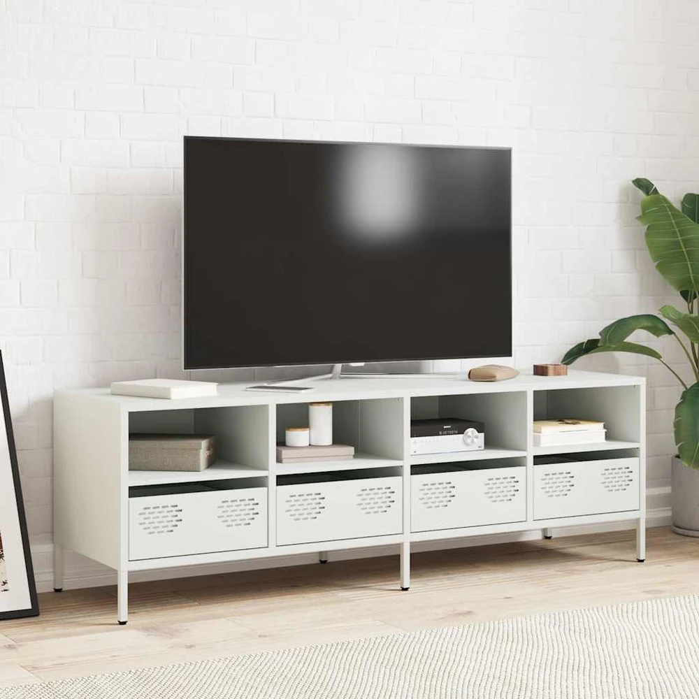 TV staliukas Televizoriaus spintelė, balta, 135x39x43,5cm, plienas