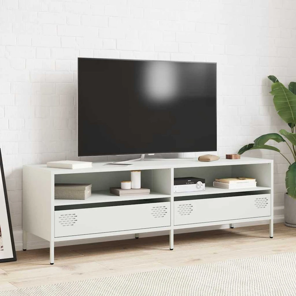 TV staliukas Televizoriaus spintelė, balta, 135x39x43,5cm, plienas