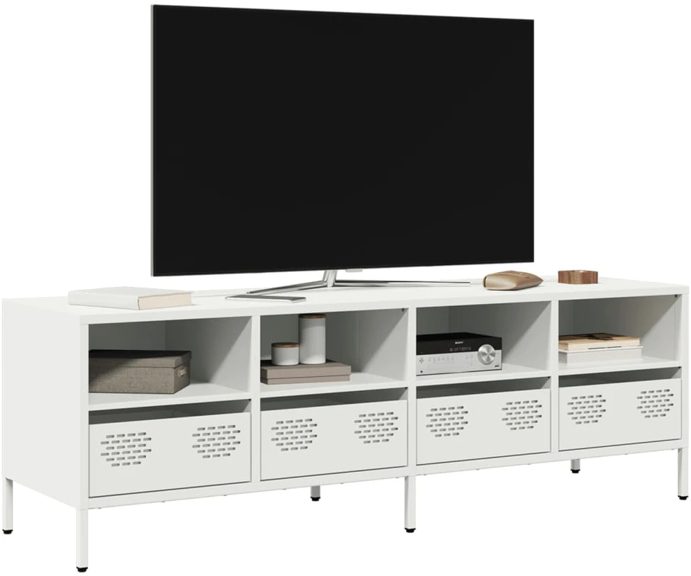 TV staliukas Televizoriaus spintelė, balta, 135x39x43,5cm, plienas