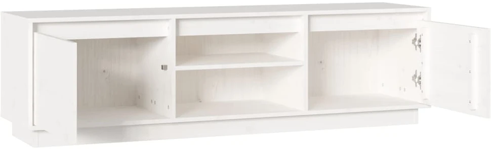 TV staliukas Televizoriaus spintelė, balta, 140x35x40cm, pušies masyvas