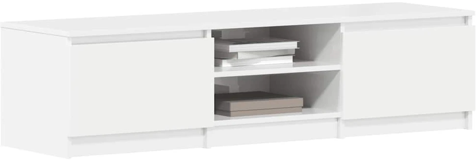 TV staliukas Televizoriaus spintelė, balta, 140x40x35,5cm, apdirbta mediena