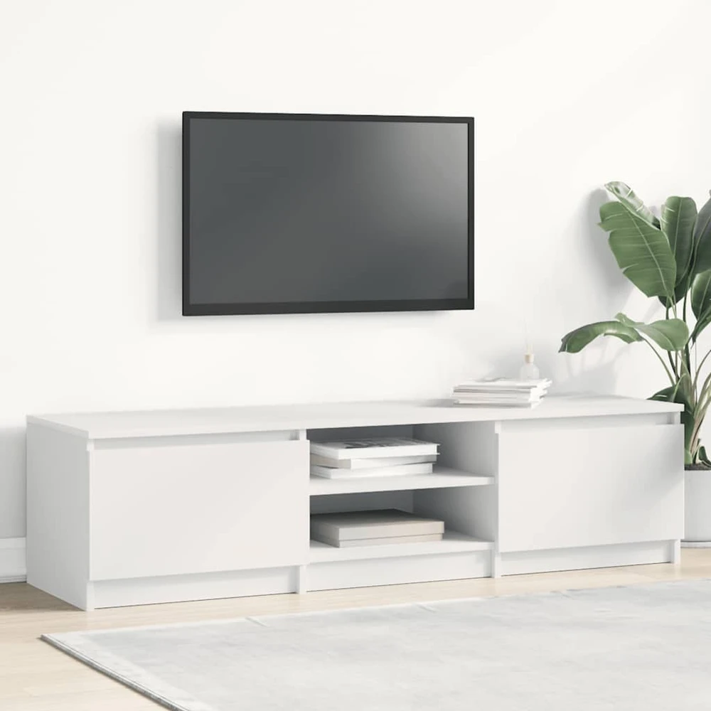 TV staliukas Televizoriaus spintelė, balta, 140x40x35,5cm, apdirbta mediena