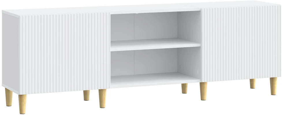 TV staliukas Televizoriaus spintelė Balta 150 x 31 x 50 cm Apdirbta mediena