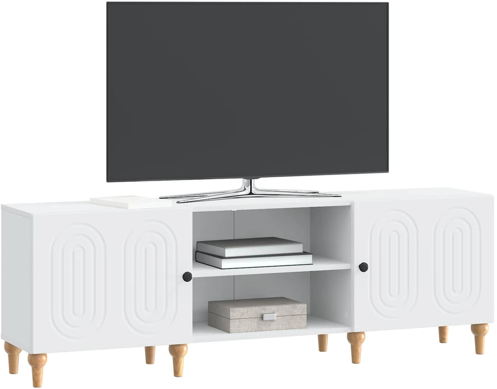 TV staliukas Televizoriaus spintelė Balta 150 x 31 x 50 cm Apdirbta mediena