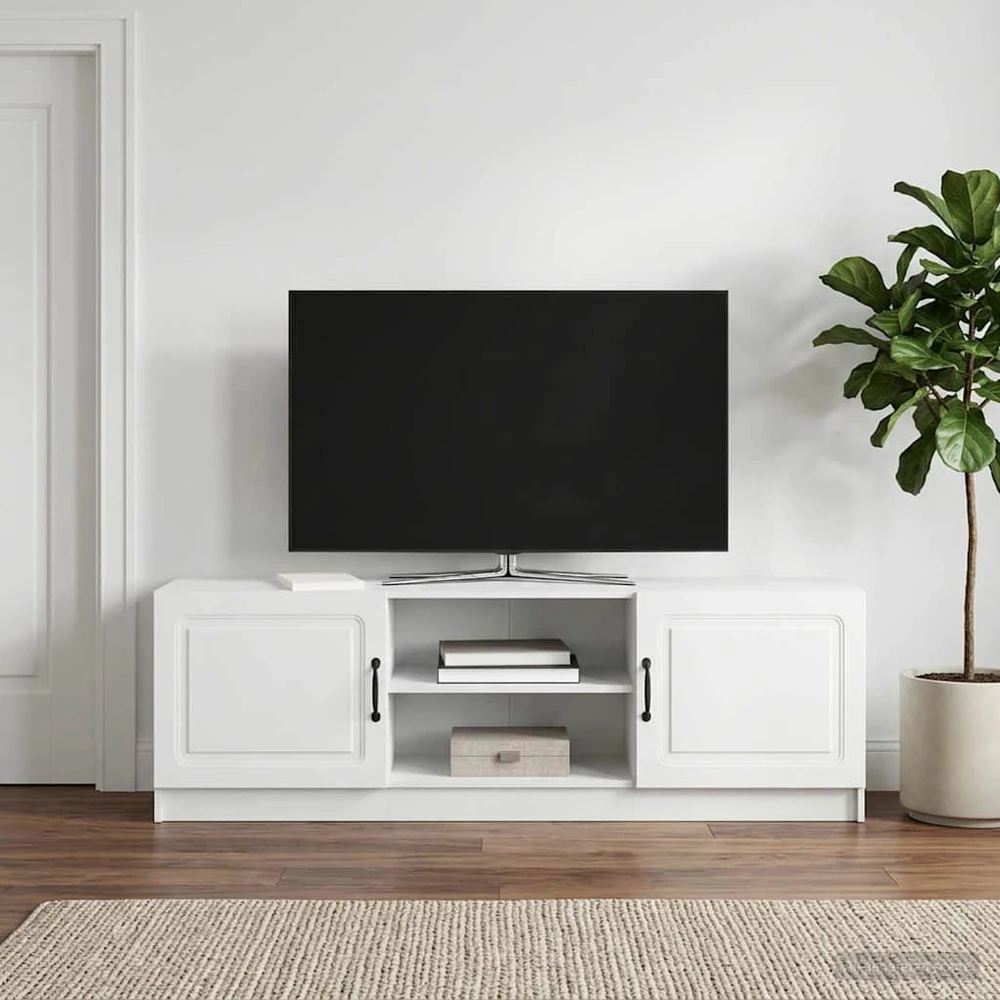 TV staliukas Televizoriaus spintelė Balta 150 x 31 x 47 cm Apdirbta mediena