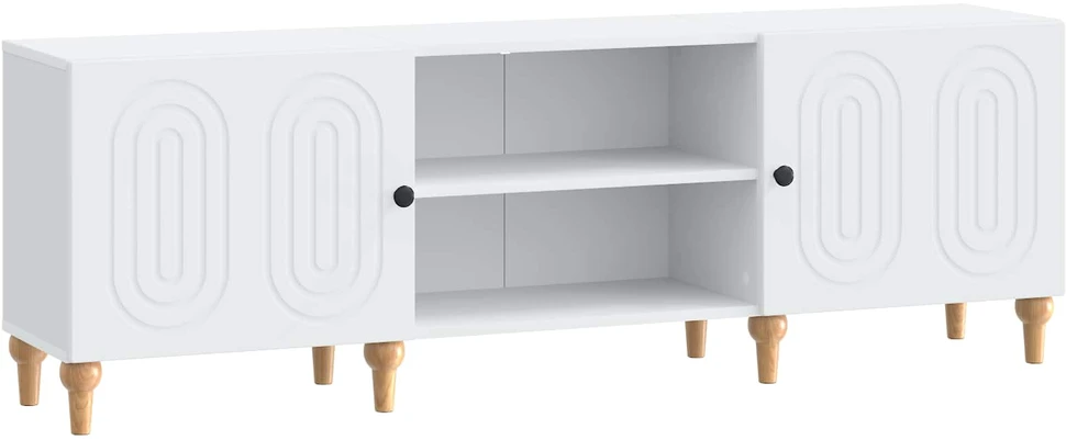 TV staliukas Televizoriaus spintelė Balta 150 x 31 x 50 cm Apdirbta mediena