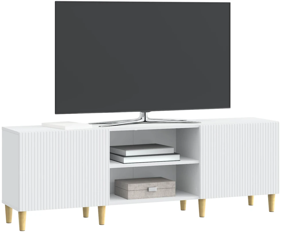 TV staliukas Televizoriaus spintelė Balta 150 x 31 x 50 cm Apdirbta mediena