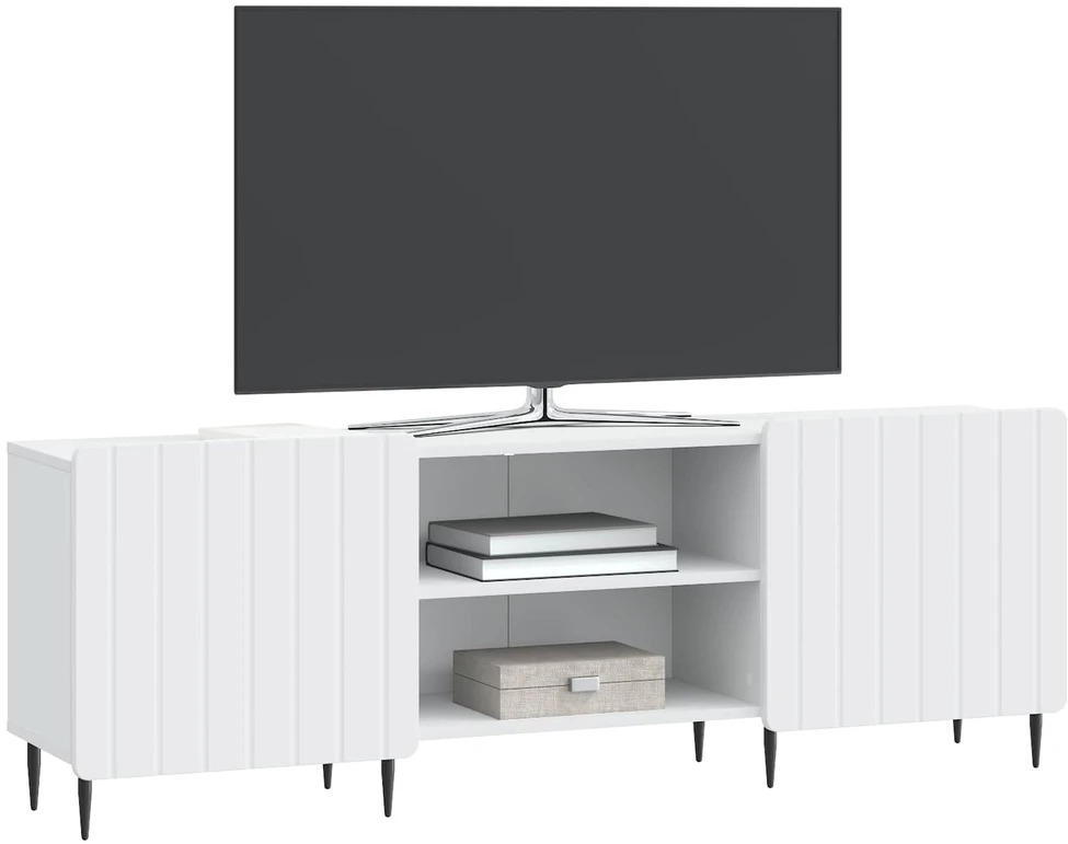 TV staliukas Televizoriaus spintelė Balta 150 x 31 x 52 cm Apdirbta mediena