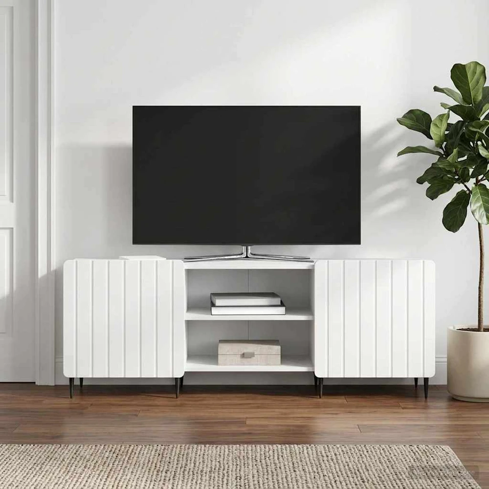 TV staliukas Televizoriaus spintelė Balta 150 x 31 x 52 cm Apdirbta mediena