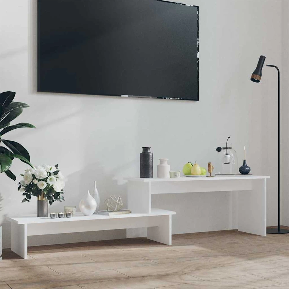 Televizoriaus spintelė, balta, 180x30x43cm, apdirbta mediena