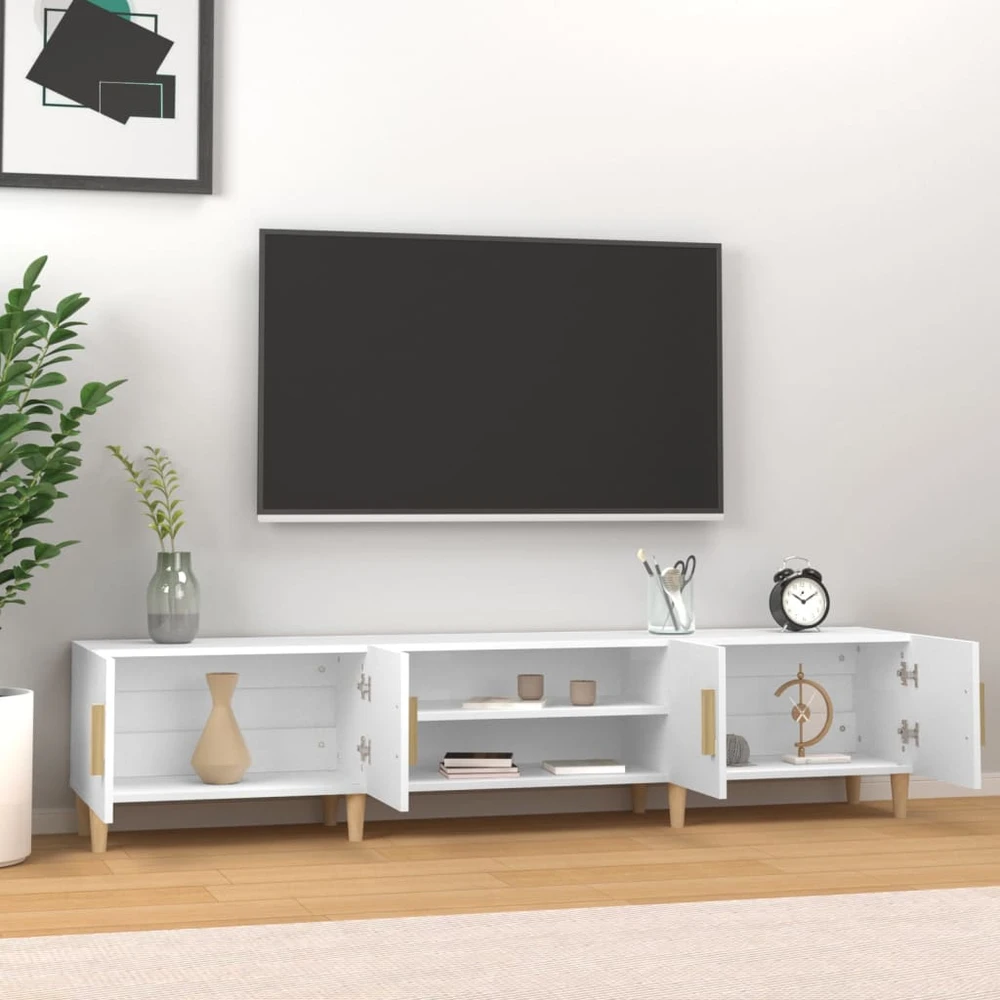 TV staliukas Televizoriaus spintelė, balta, 180x31,5x40cm, apdirbta mediena