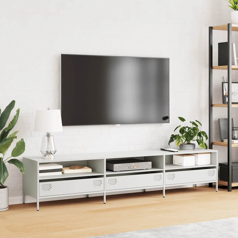 TV staliukas Televizoriaus spintelė, balta, 202x39x43,5cm, plienas