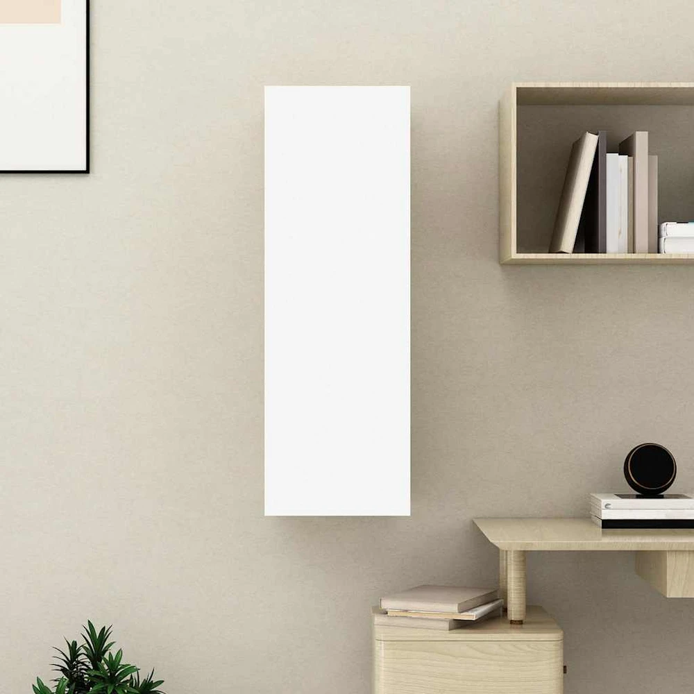 TV staliukas Televizoriaus spintelė, balta, 30,5x30x90cm, apdirbta mediena