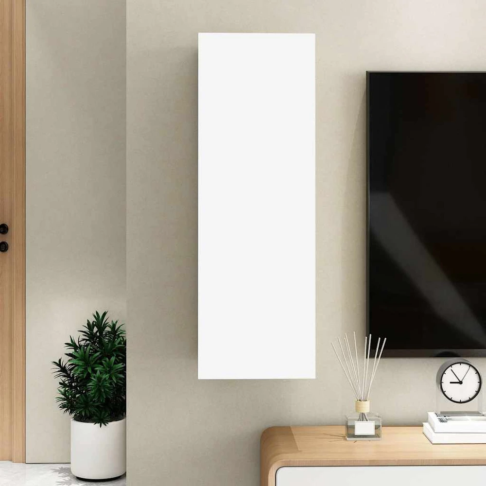 TV staliukas Televizoriaus spintelė, balta, 30,5x30x90cm, apdirbta mediena