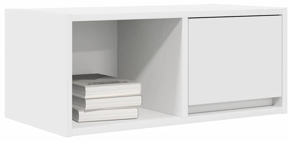TV staliukas Televizoriaus spintelė, balta, 60x31x25,5 cm, apdirbta mediena