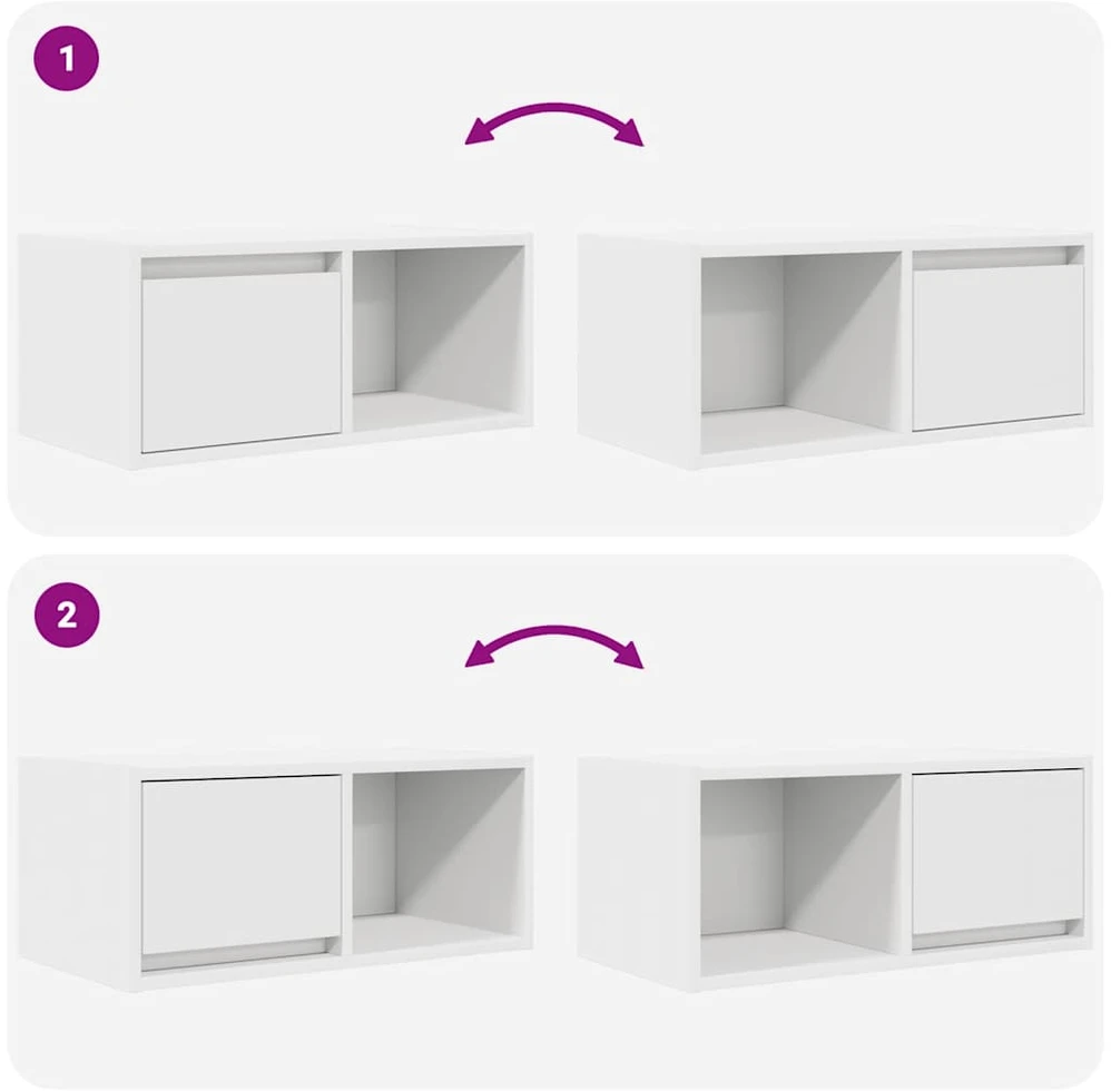 TV staliukas Televizoriaus spintelė, balta, 60x31x25,5 cm, apdirbta mediena