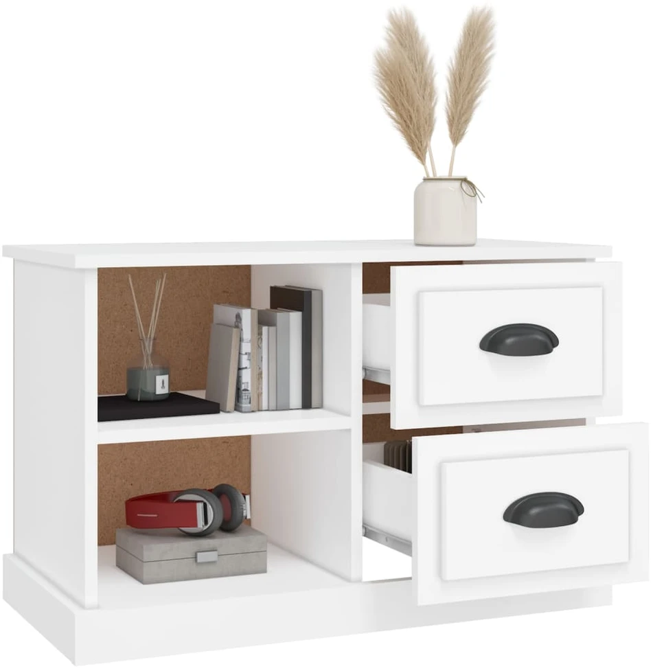TV staliukas Televizoriaus spintelė, balta, 73x35,5x47,5cm, apdirbta mediena
