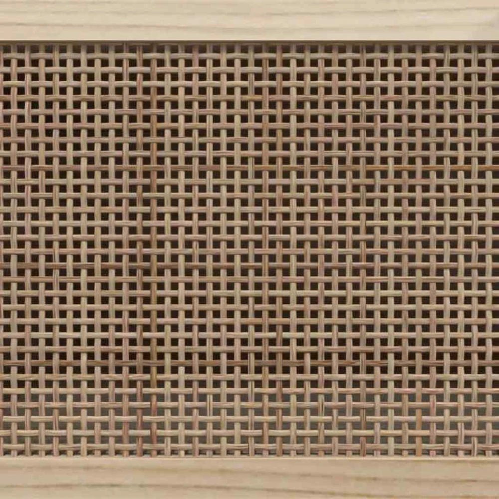 TV staliukas Televizoriaus spintelė, balta, 80x30x40cm, pušis ir ratanas