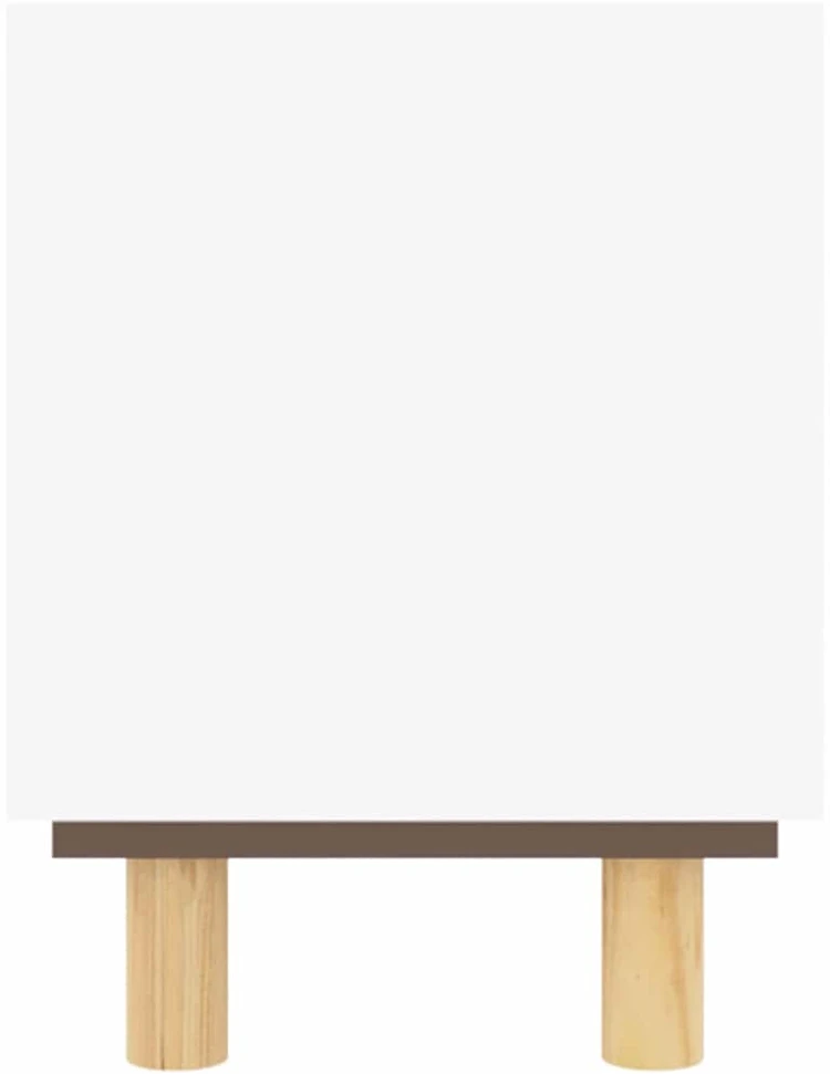 TV staliukas Televizoriaus spintelė, balta, 80x30x40cm, pušis ir ratanas