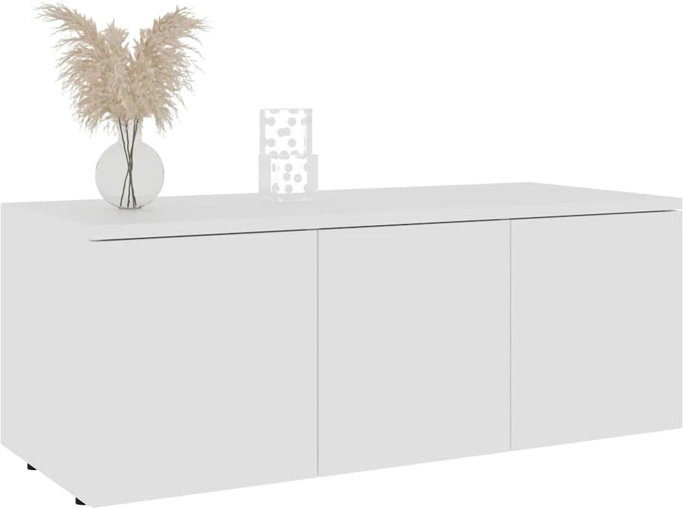 TV staliukas Televizoriaus spintelė, balta, 80x34x30cm, apdirbta mediena
