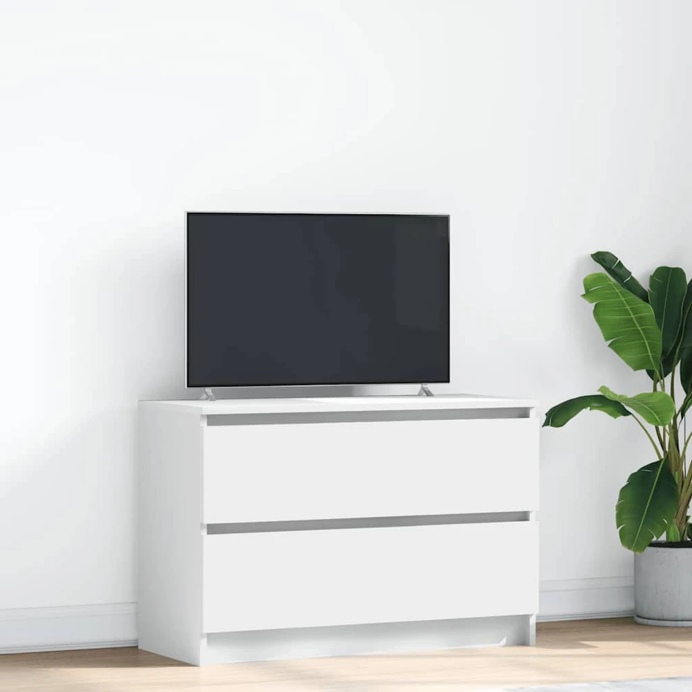 TV staliukas Televizoriaus spintelė, balta, 80x35x54 cm, apdirbta mediena