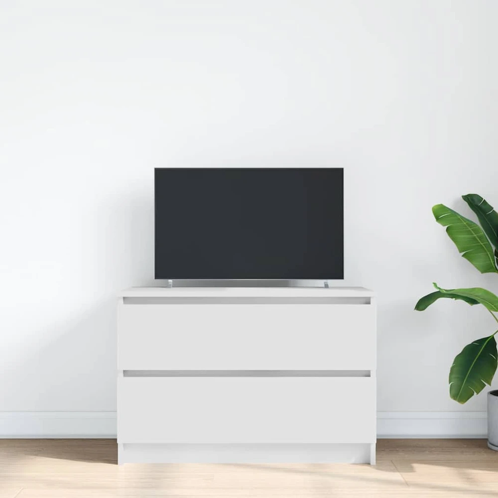 TV staliukas Televizoriaus spintelė, balta, 80x35x54 cm, apdirbta mediena