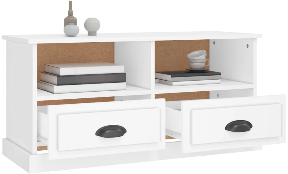 TV staliukas Televizoriaus spintelė, balta, 93x35,5x45cm, apdirbta mediena