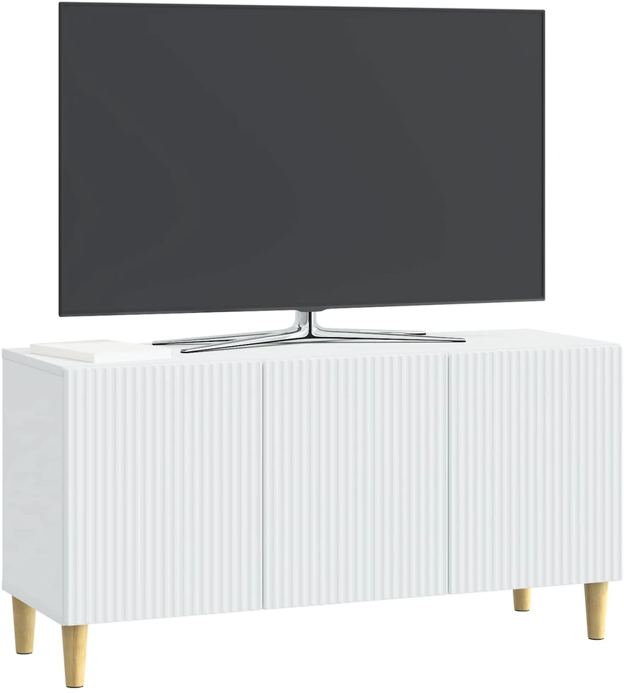 TV staliukas Televizoriaus spintelė Balta 99 x 34,5 x 50 cm Apdirbta mediena