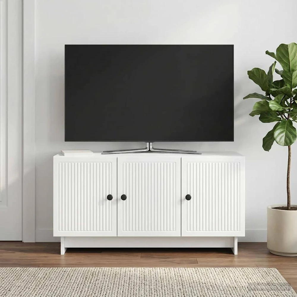 TV staliukas Televizoriaus spintelė Balta 99 x 34,5 x 50 cm Apdirbta mediena